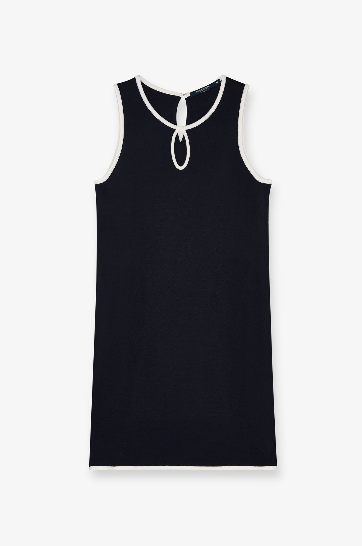 CONTRAST TRIM KNIT SHIFT DRESS