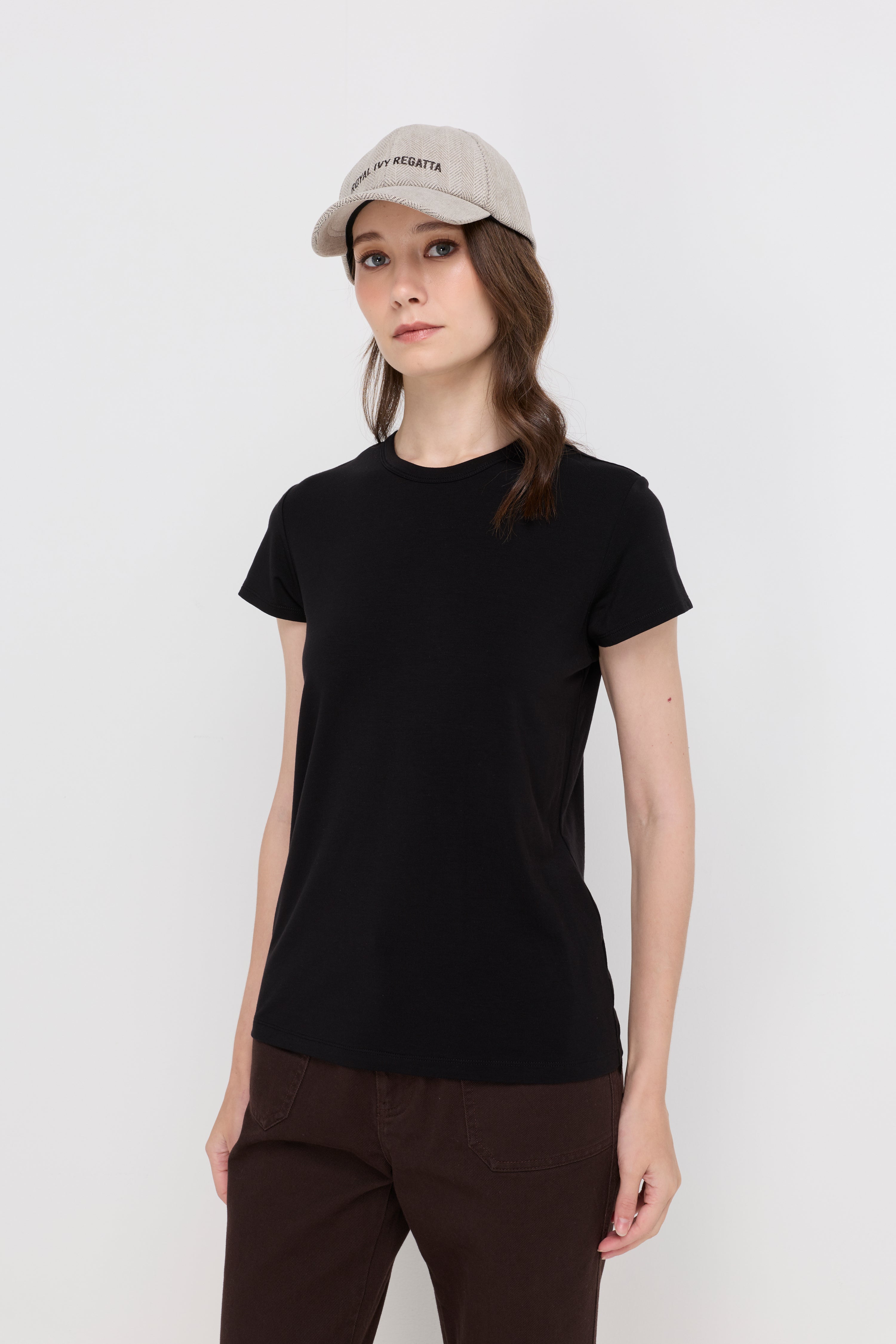 TEXTURED KNIT CREW NECK T-SHIRT