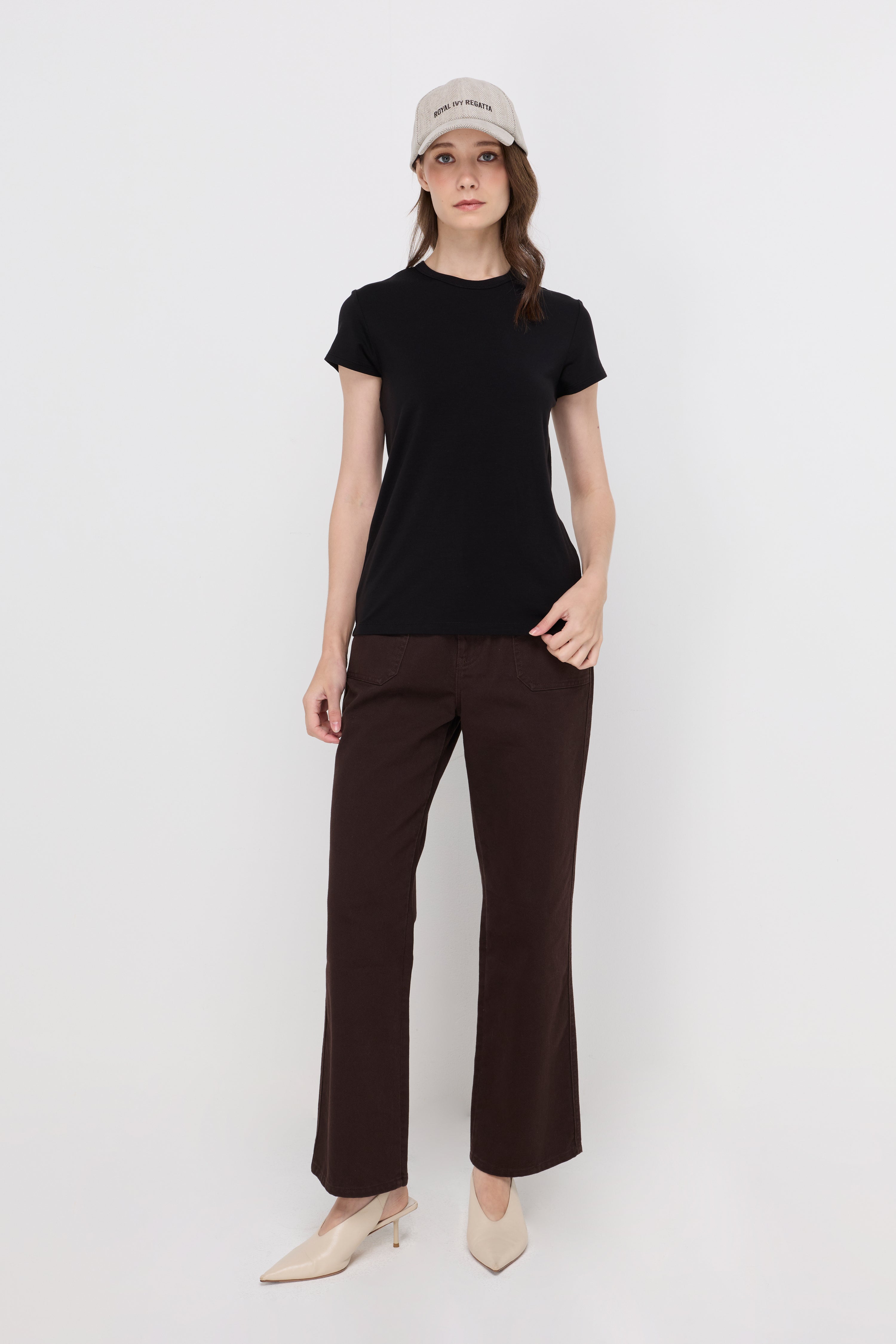 TEXTURED KNIT CREW NECK T-SHIRT