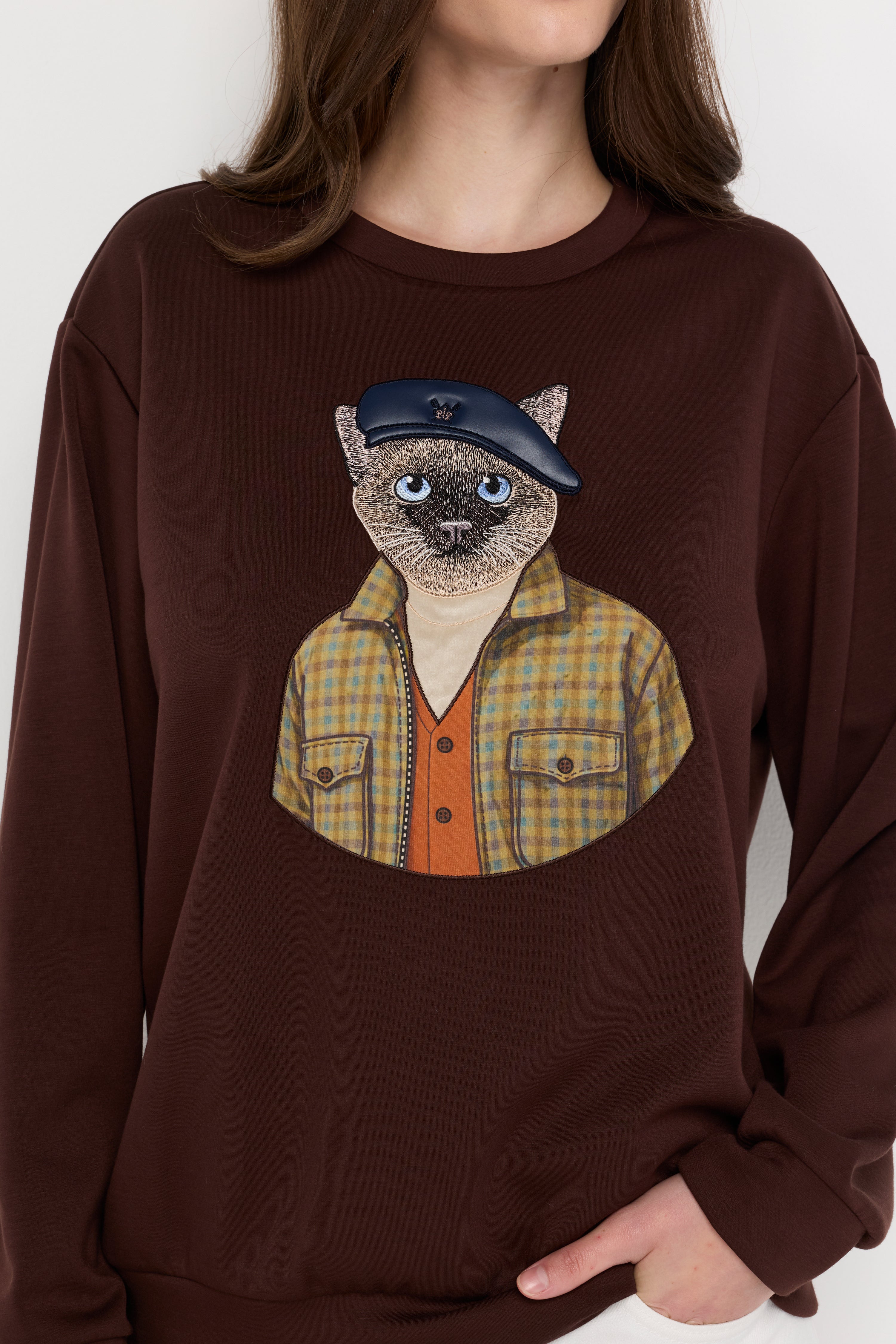 เสื้อสเวตเตอร์ลายแมววินเทจ