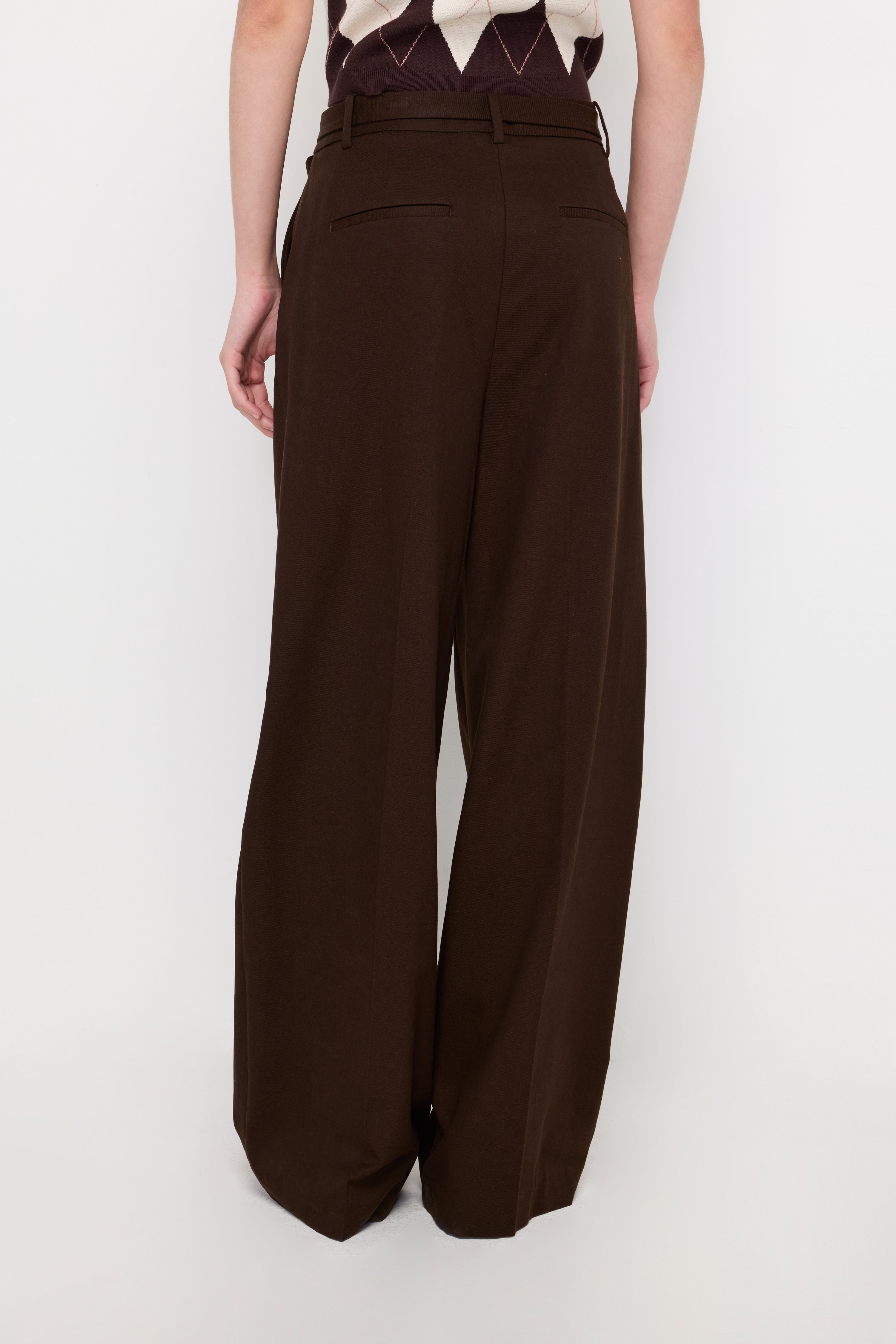 DOUBLE-RING BELTED WIDE-LEG TROUSERS