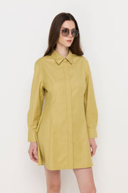 TEXTURED A-LINE SHIRT DRESS