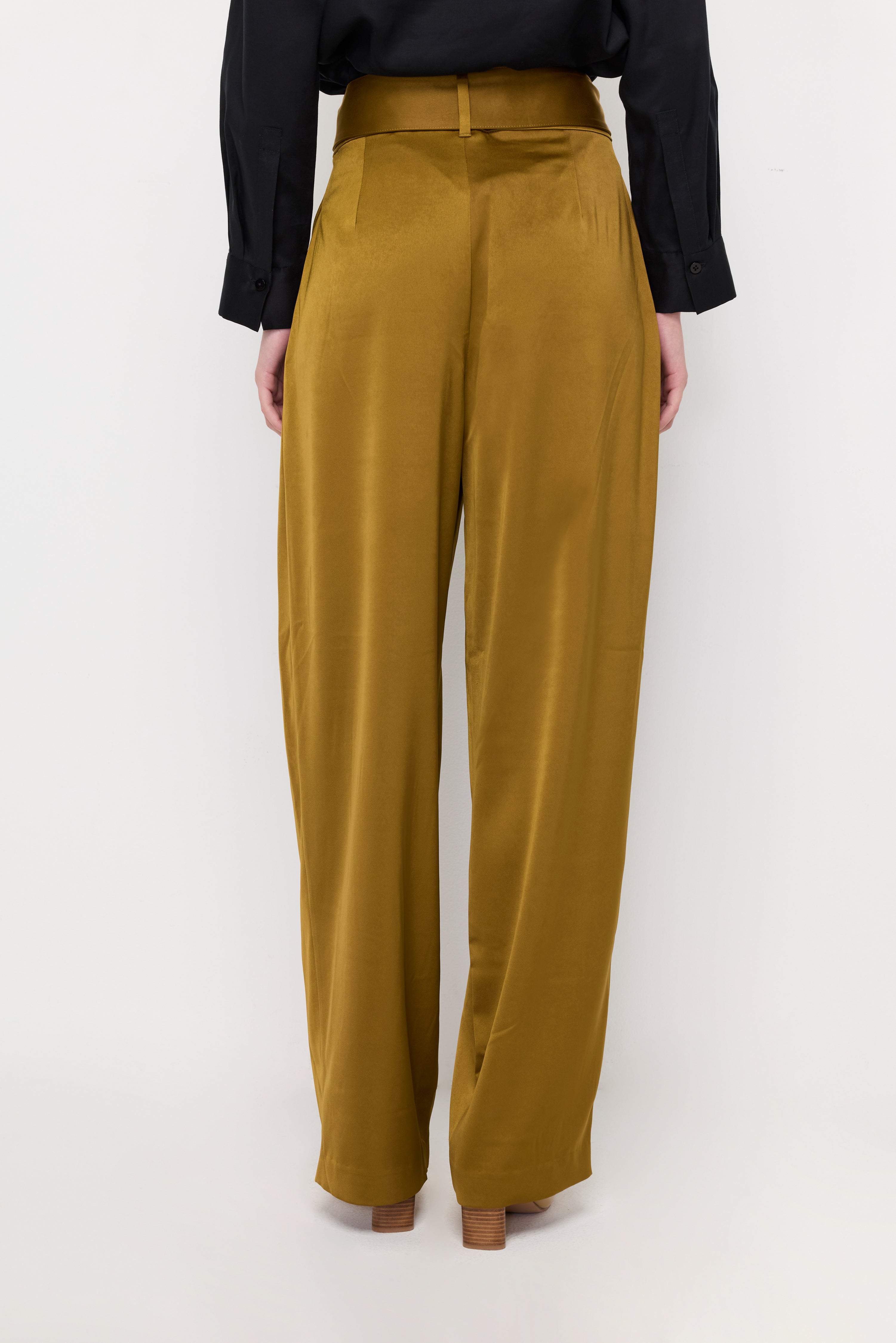 DOUBLE-RING BELTED WIDE-LEG TROUSERS