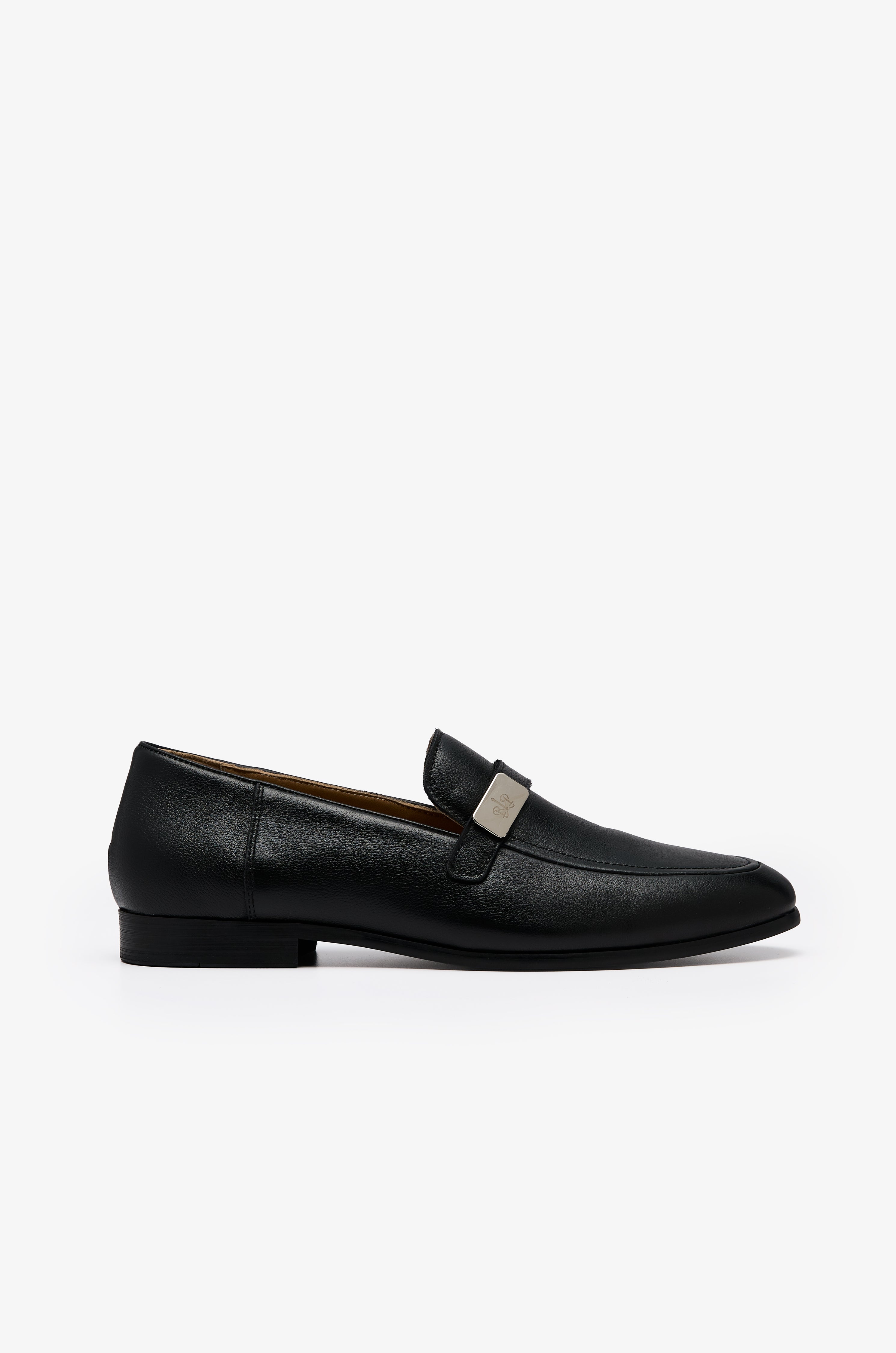 SILVER ACCENT LEATHER LOAFERS