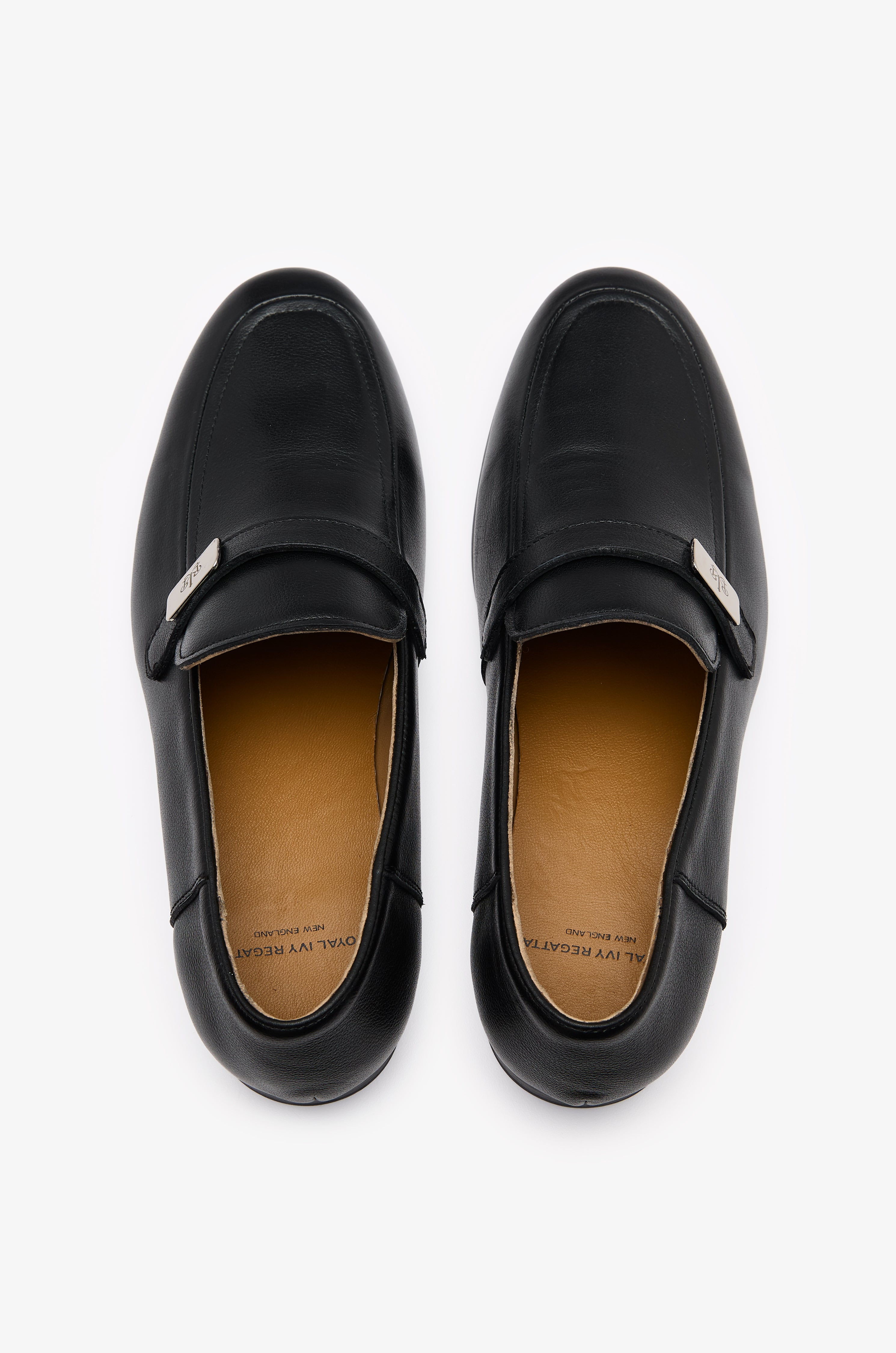 SILVER ACCENT LEATHER LOAFERS