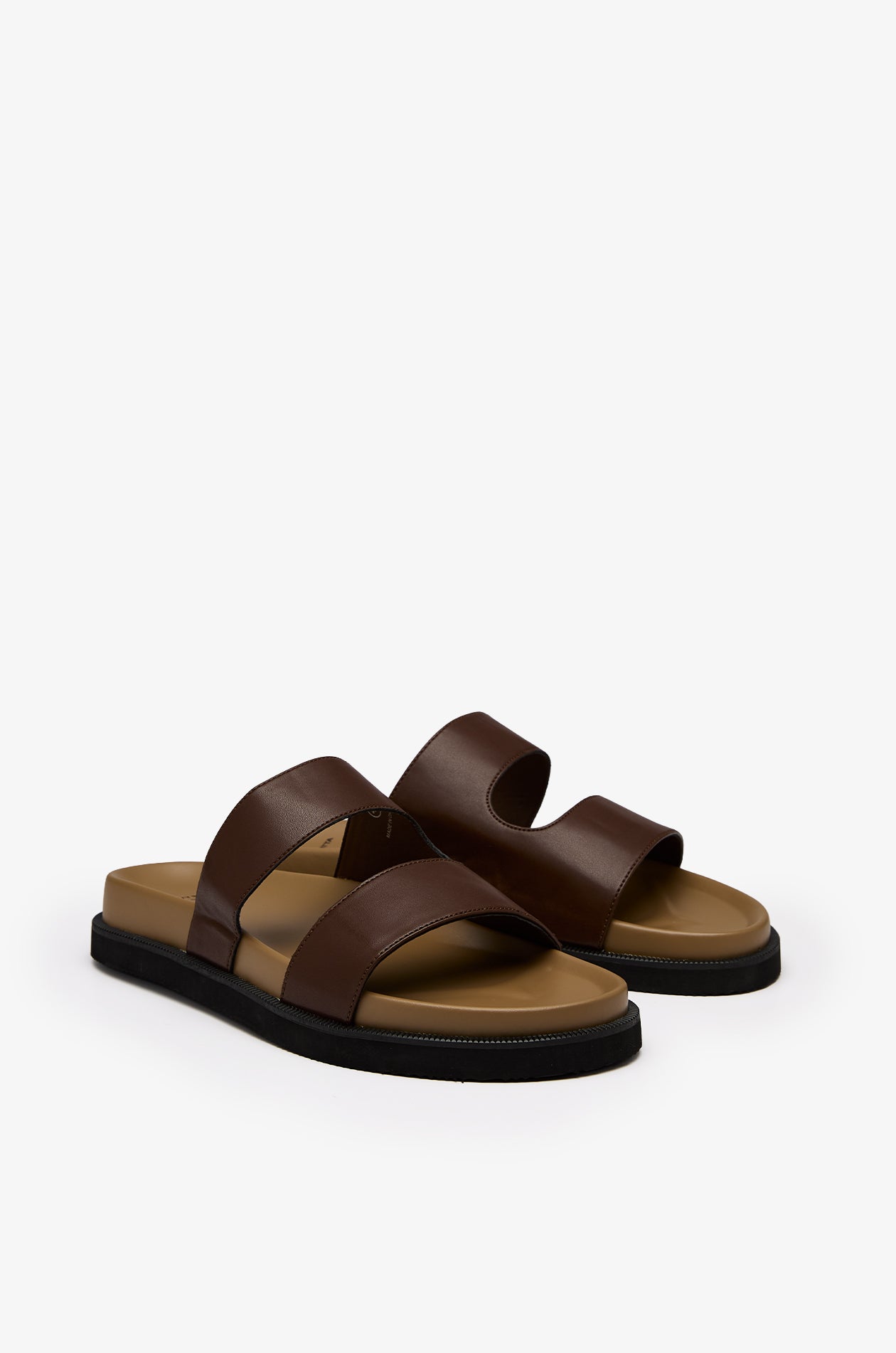 CROSS-STRAP LEATHER SANDALS