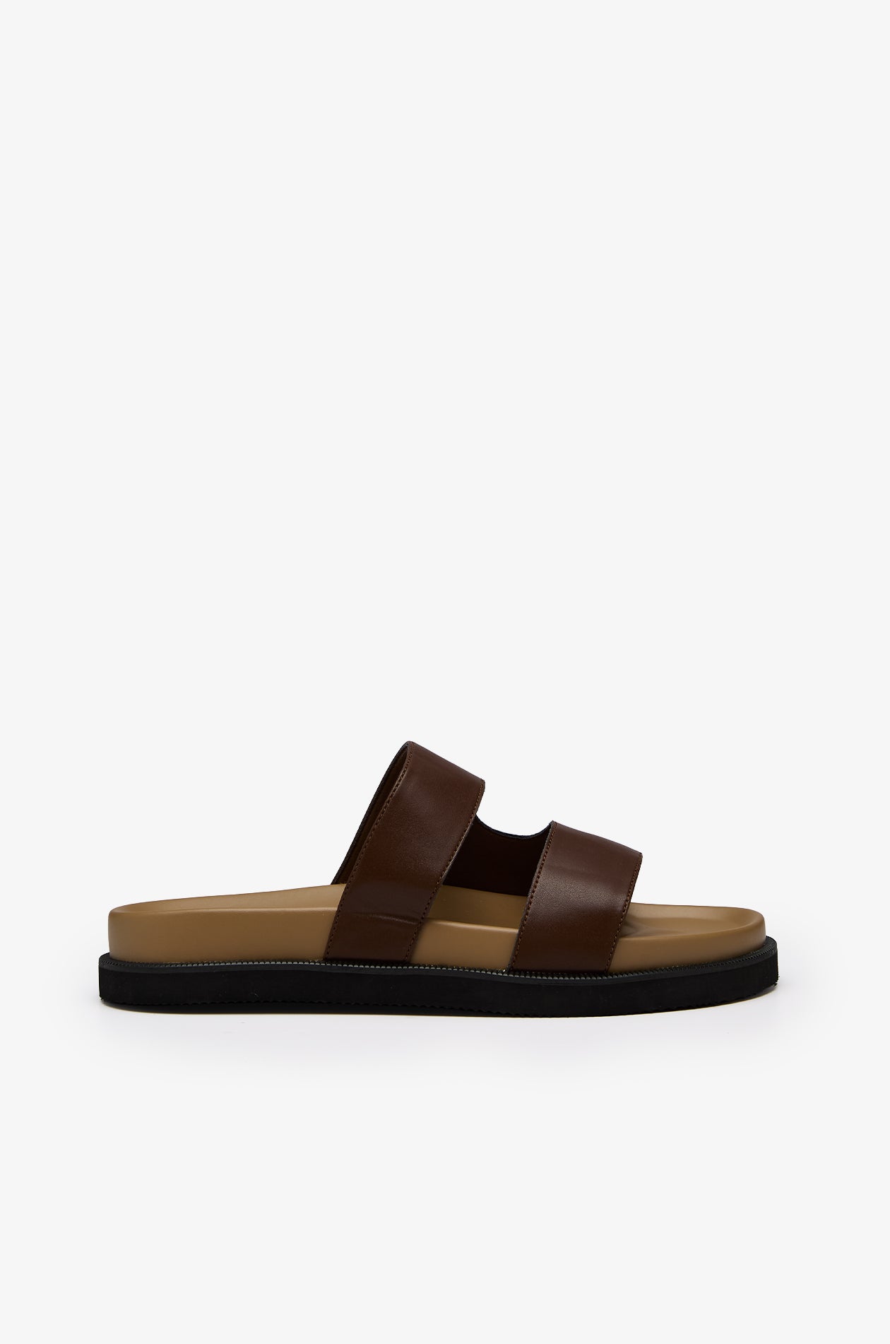 CROSS-STRAP LEATHER SANDALS