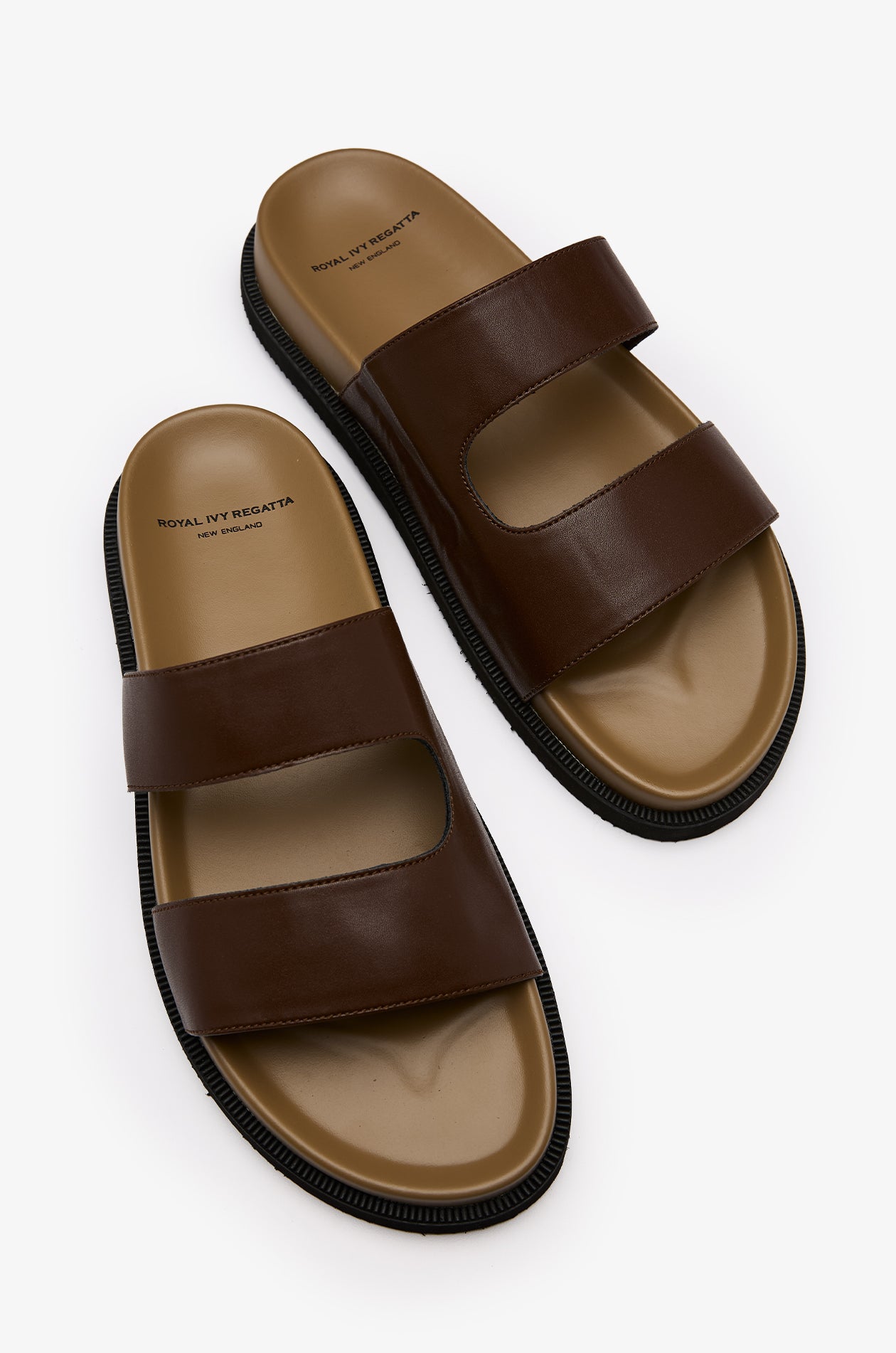 CROSS-STRAP LEATHER SANDALS