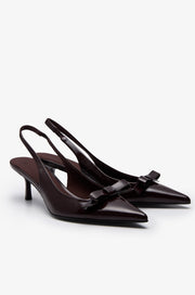 ELEGANT BOW SLINGBACK PUMPS
