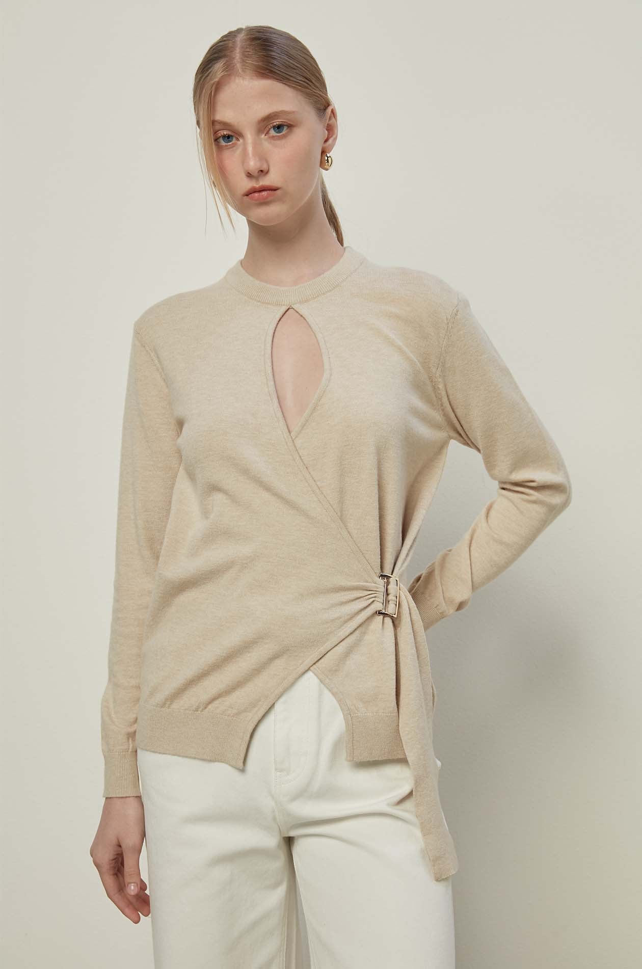 DRAPED FRONT BLOUSE