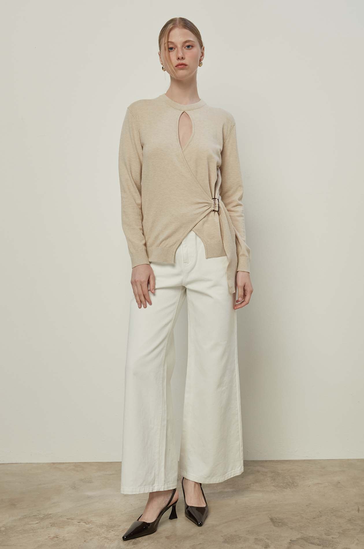 DRAPED FRONT BLOUSE