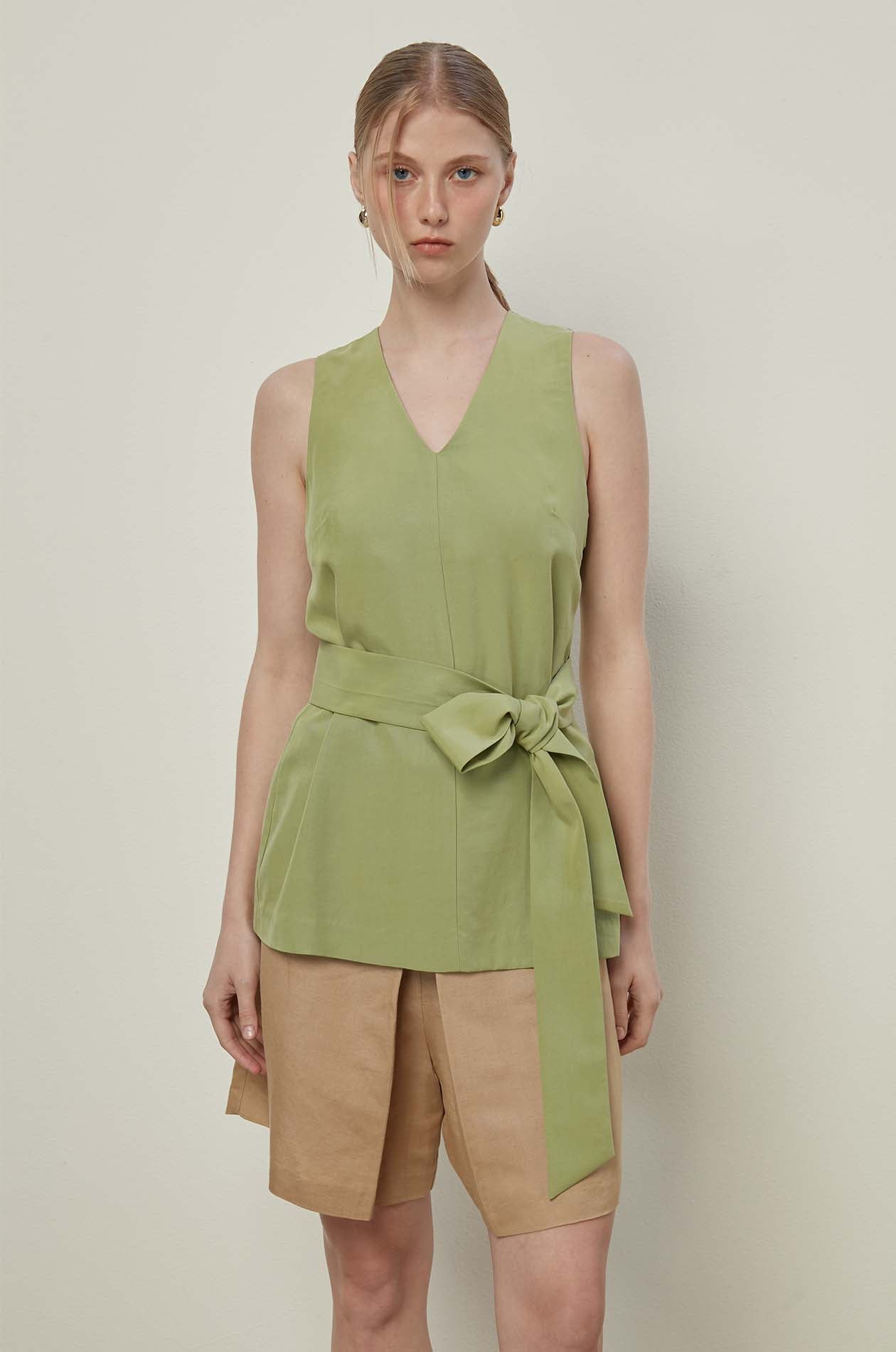 WAIST TIE BLOUSE