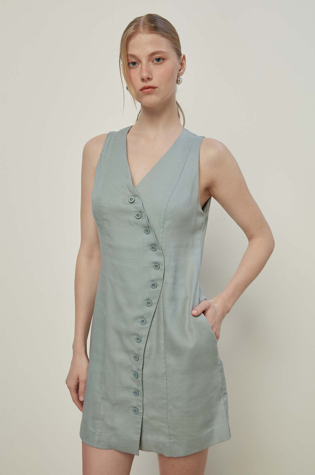 CURVED PLACKET DRESS