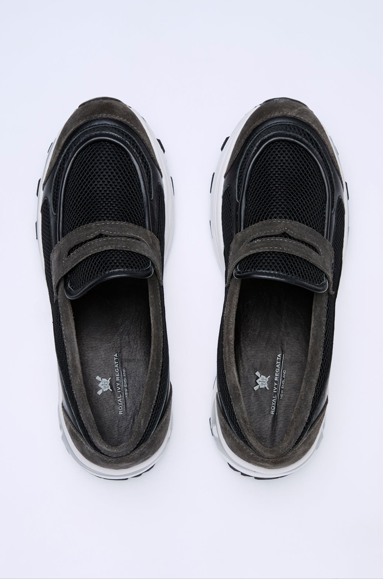 SUEDE AND MESH LOAFER SNEAKERS