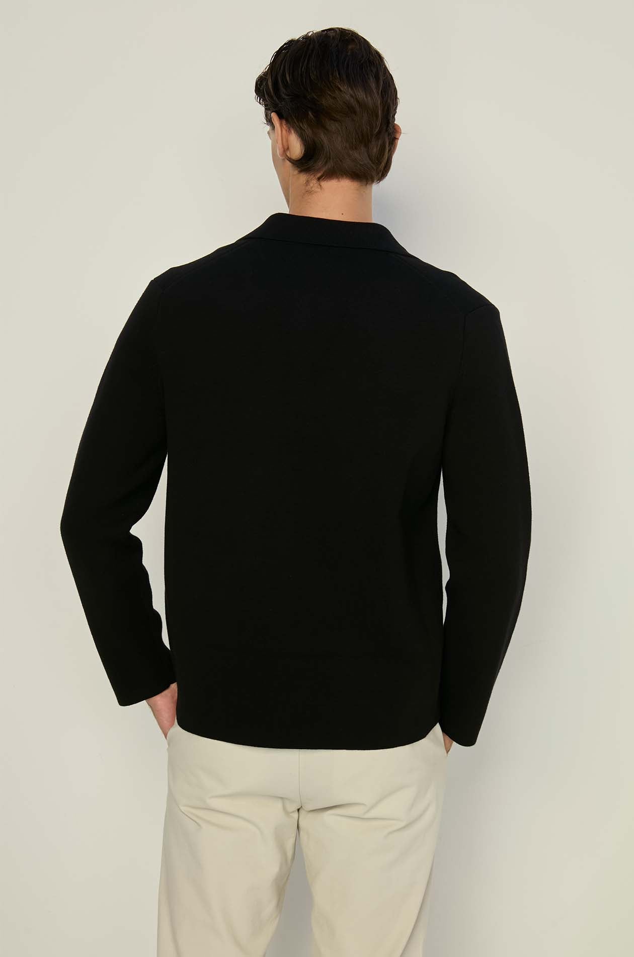BLACK KNITTED BLAZER