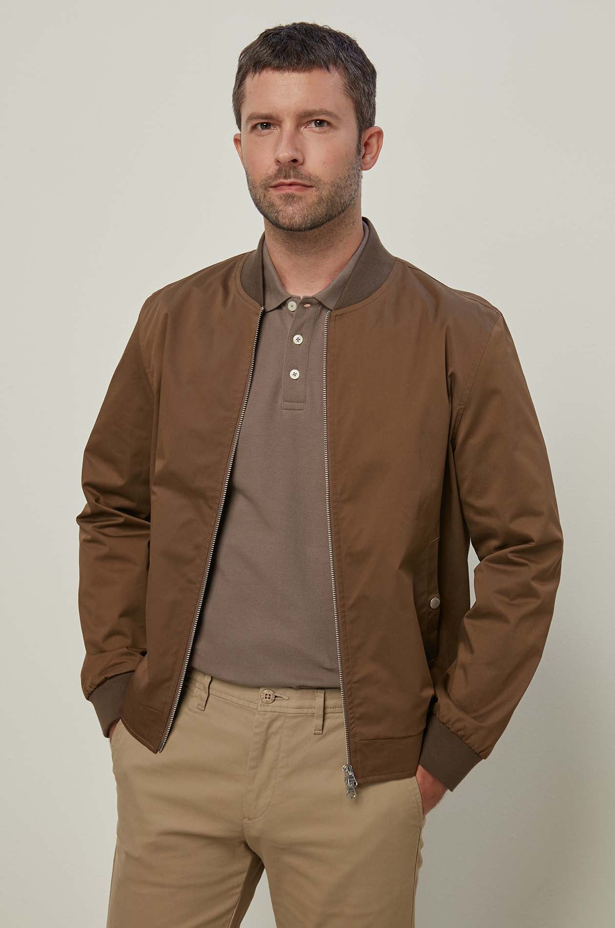TWILL SATIN BOMBER JACKET