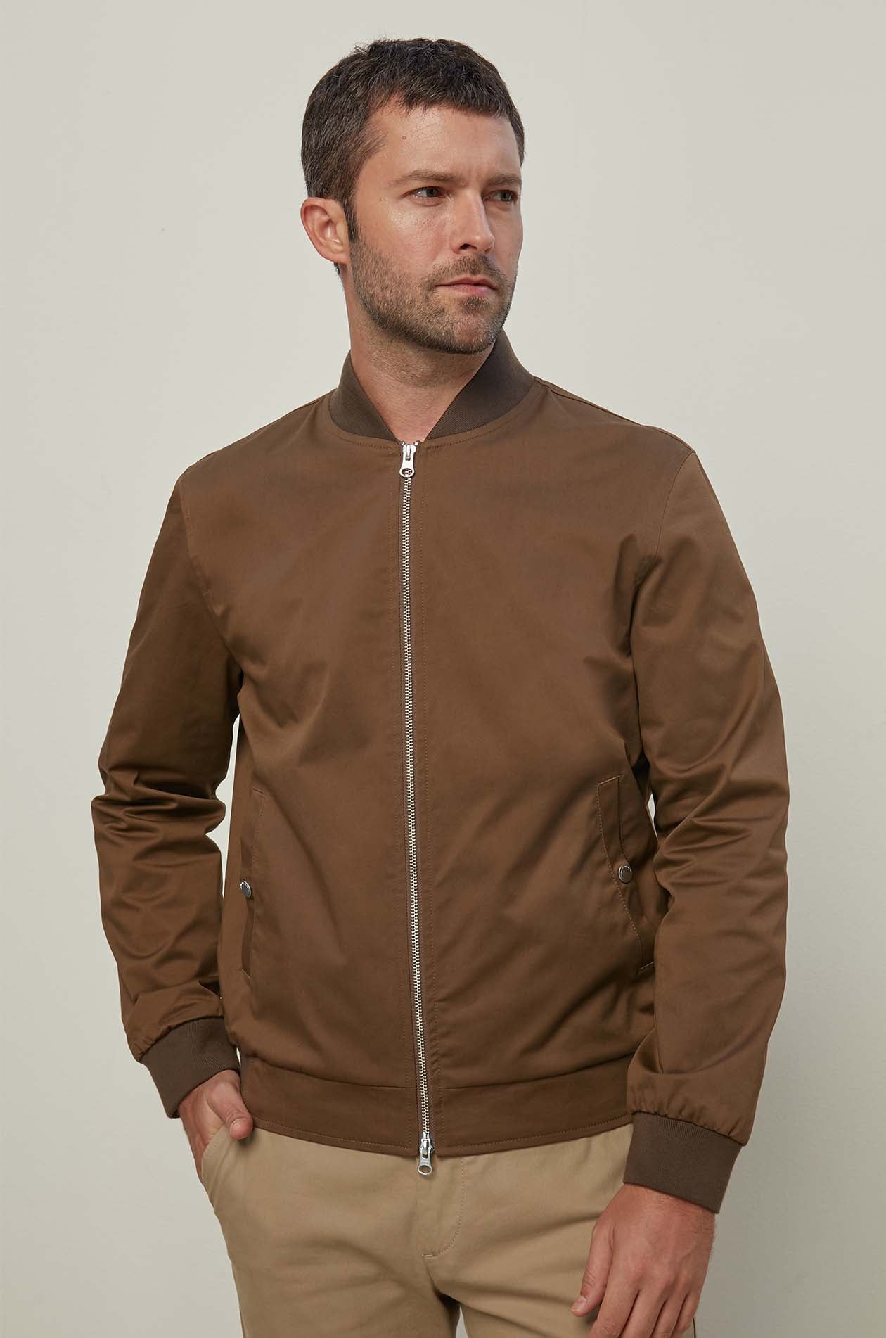 TWILL SATIN BOMBER JACKET