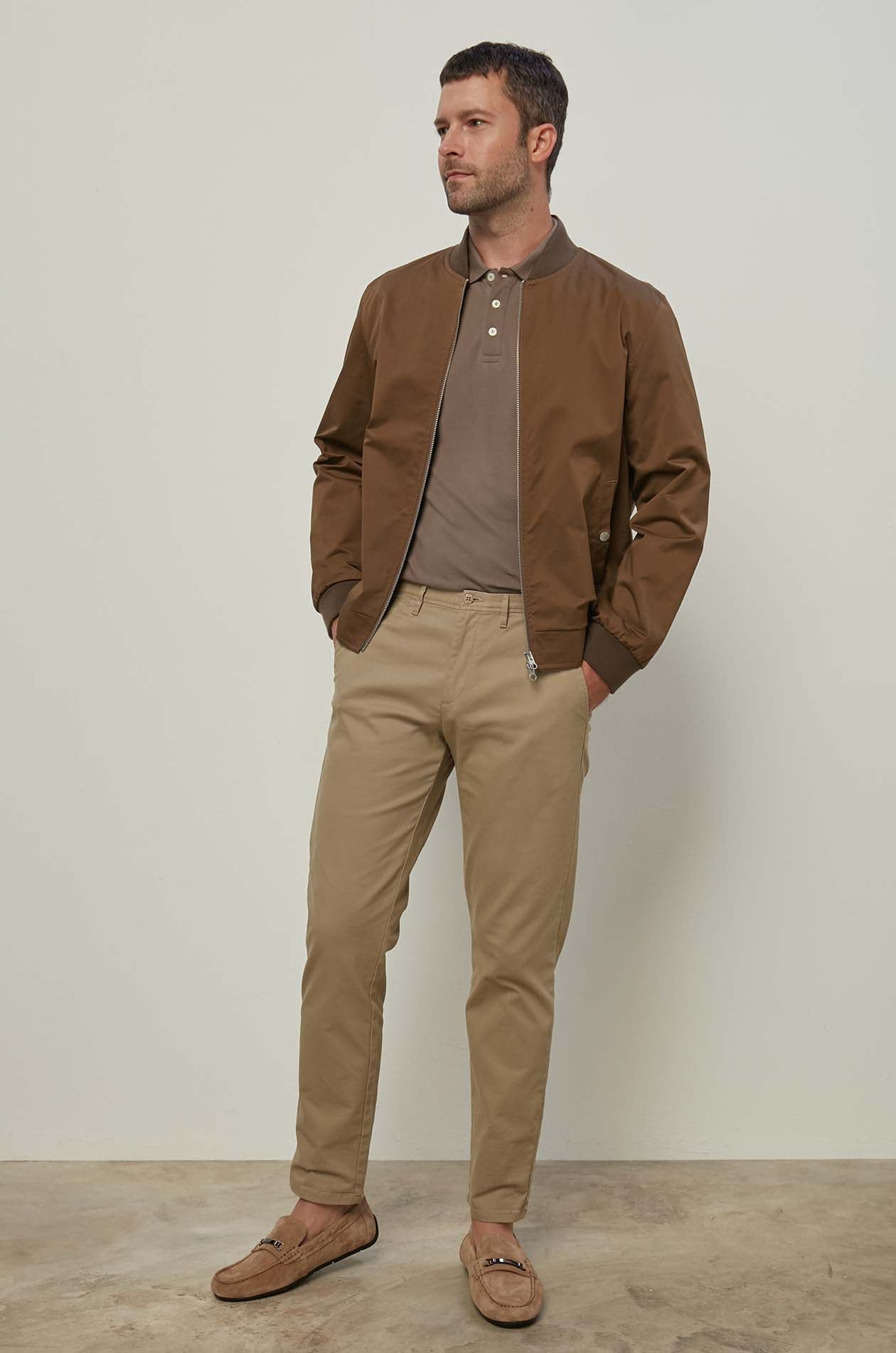 TWILL SATIN BOMBER JACKET