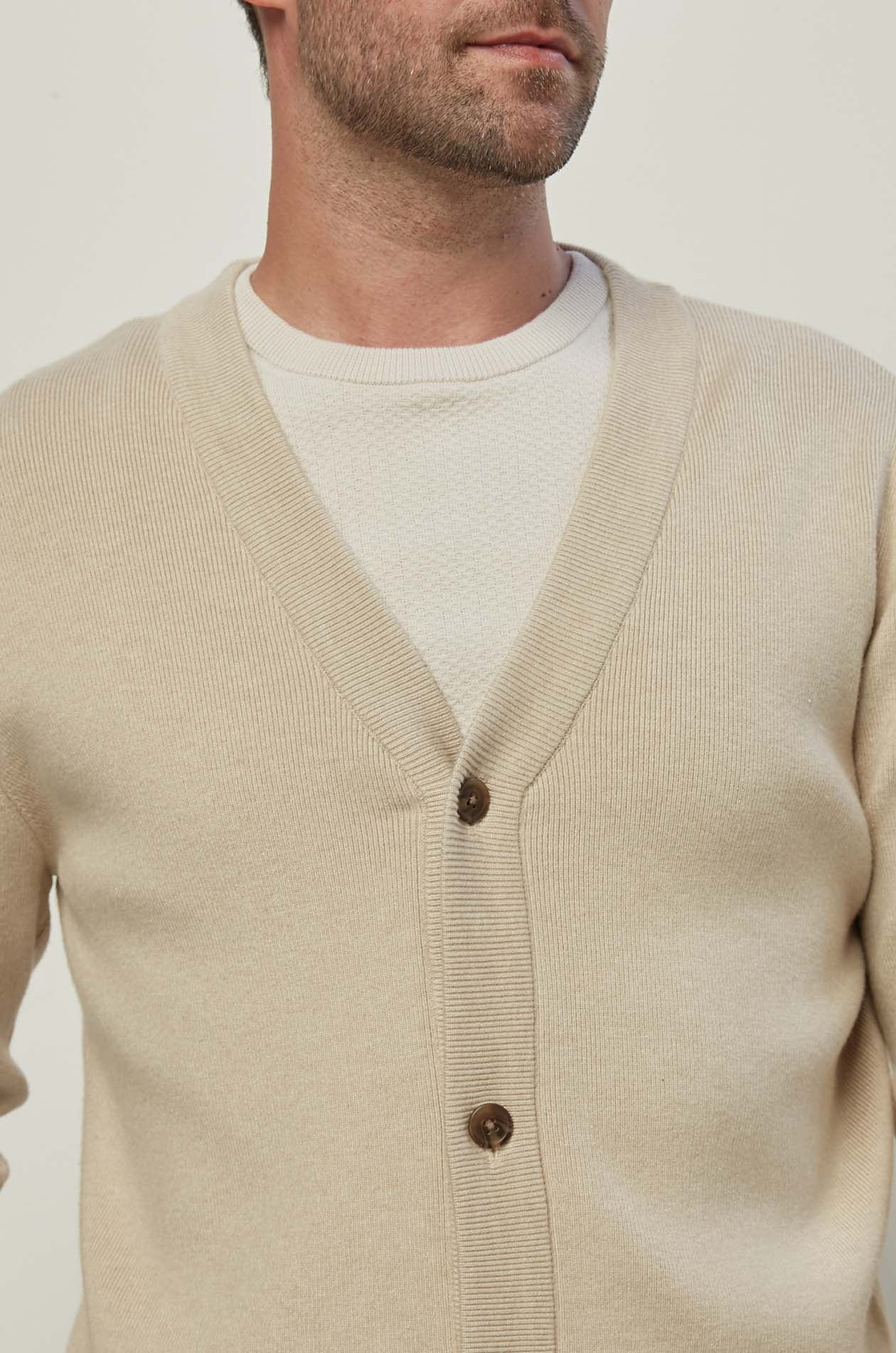 BEIGE KNITTED CARDIGAN