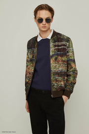 WATER LILIES AND JAPANESE BRIDGE MONET REVERSE BOMBER JACKET