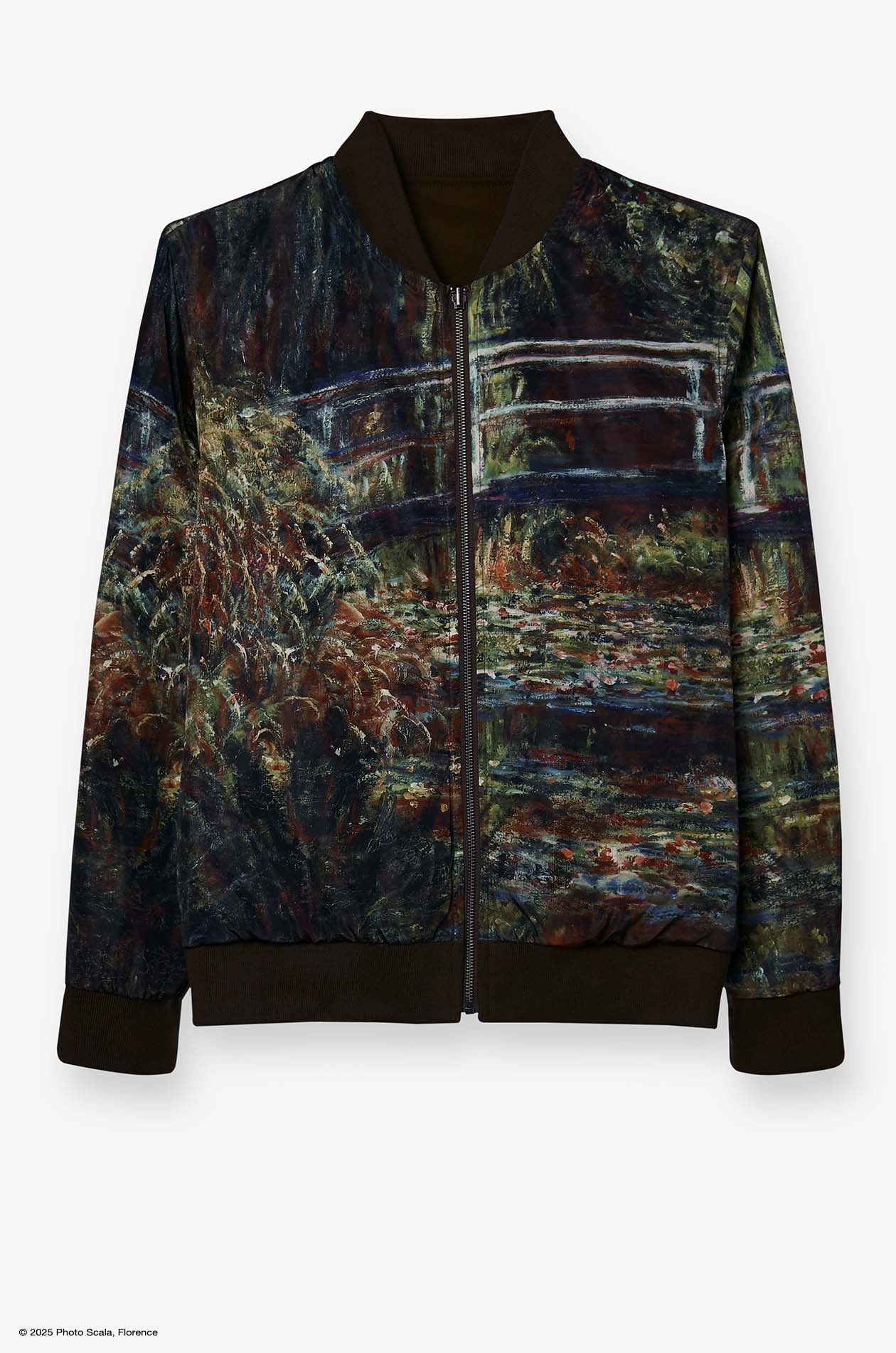 WATER LILIES AND JAPANESE BRIDGE MONET REVERSE BOMBER JACKET