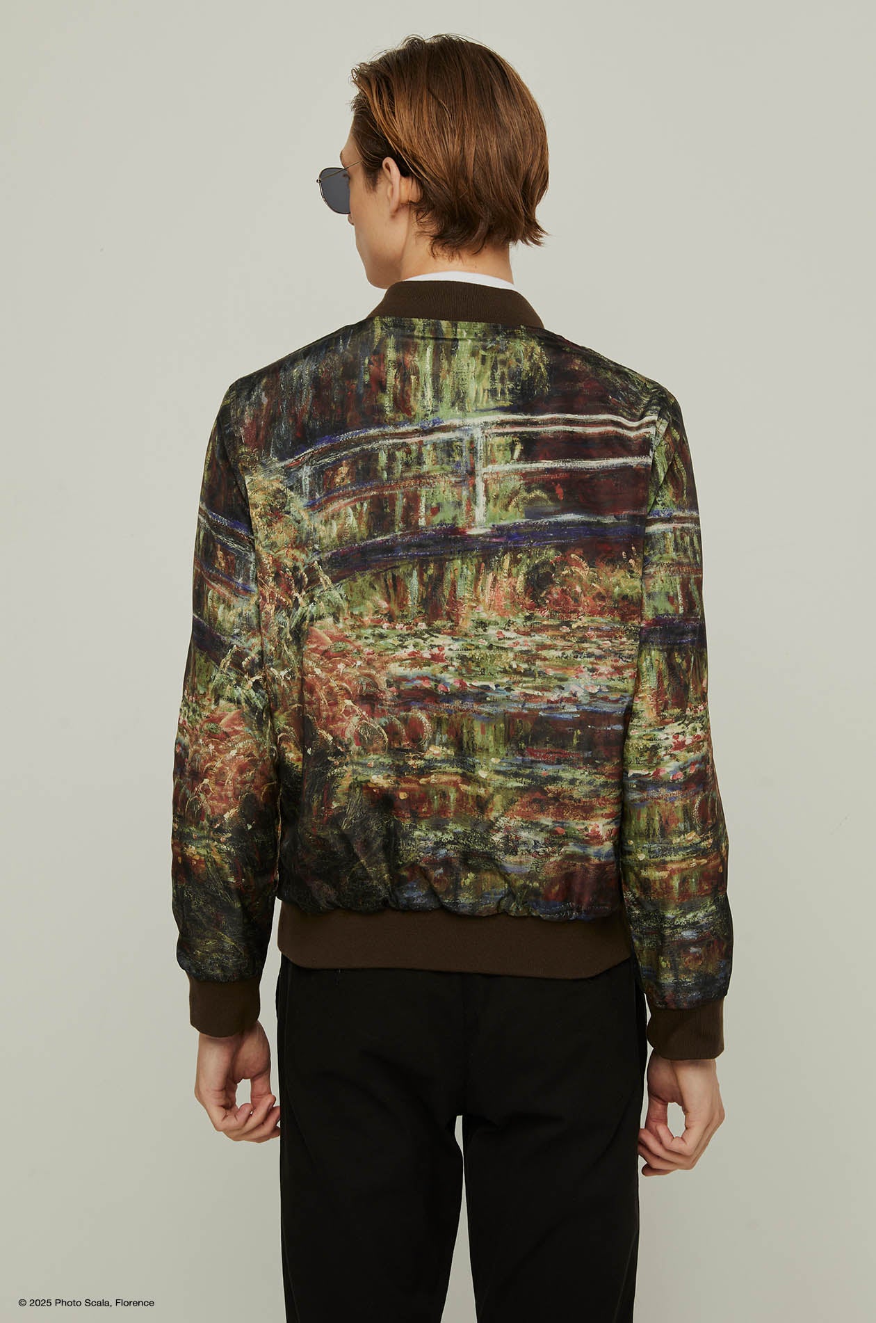 WATER LILIES AND JAPANESE BRIDGE MONET REVERSE BOMBER JACKET