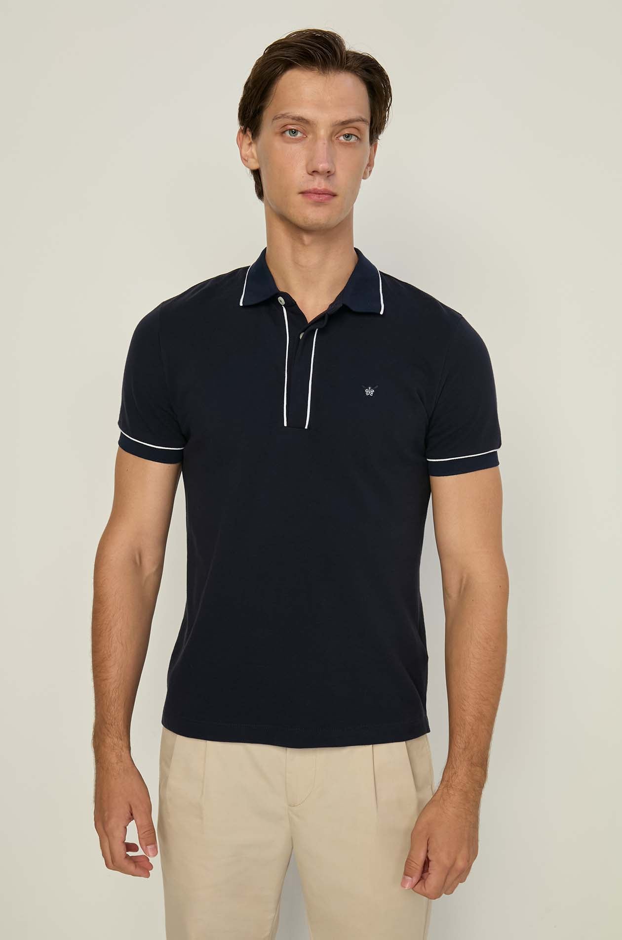 CONTRAST PIPING POLO SHIRT