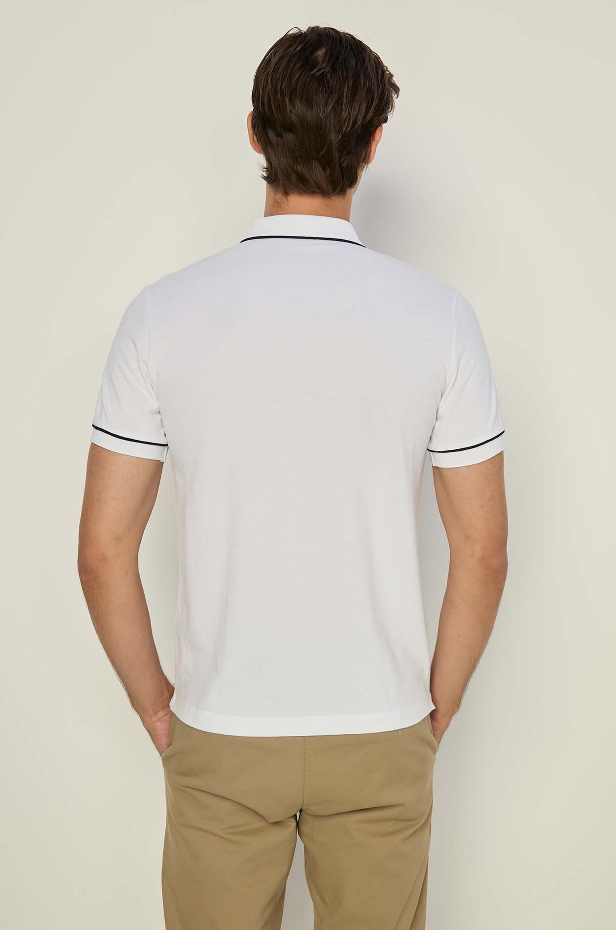 CONTRAST PIPING POLO SHIRT