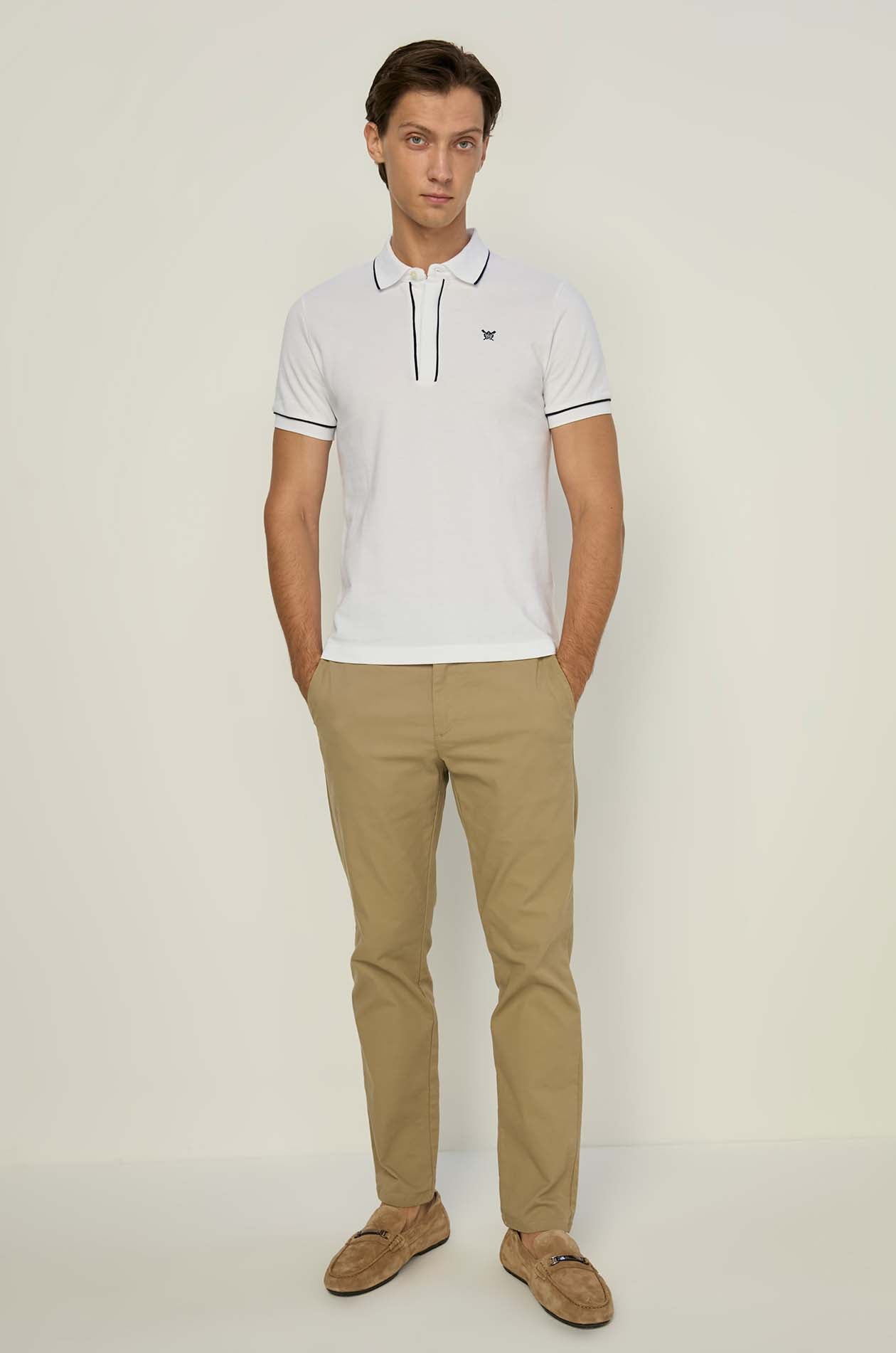 CONTRAST PIPING POLO SHIRT