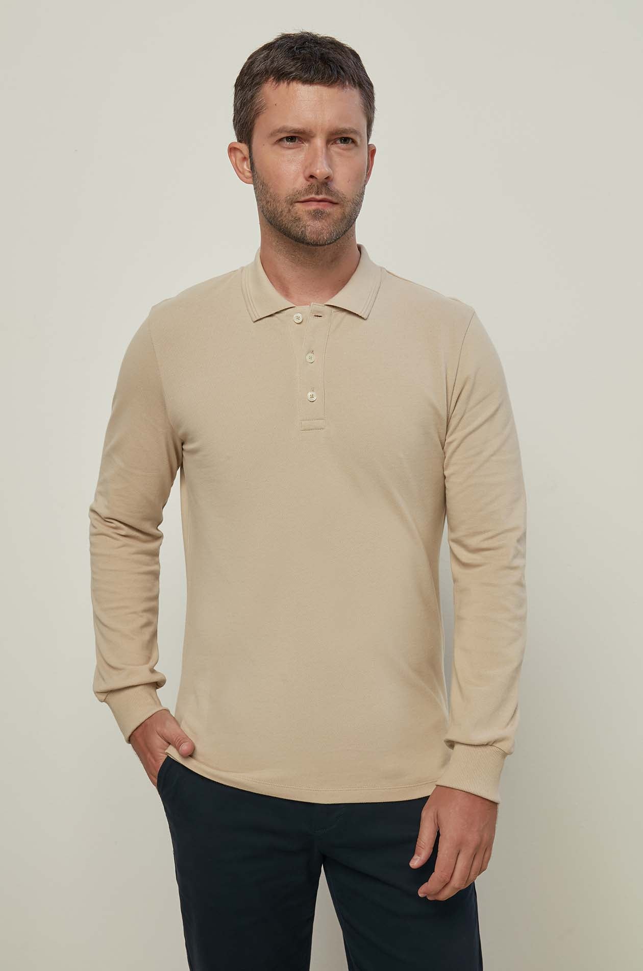 LONG SLEEVE PIQUE POLO