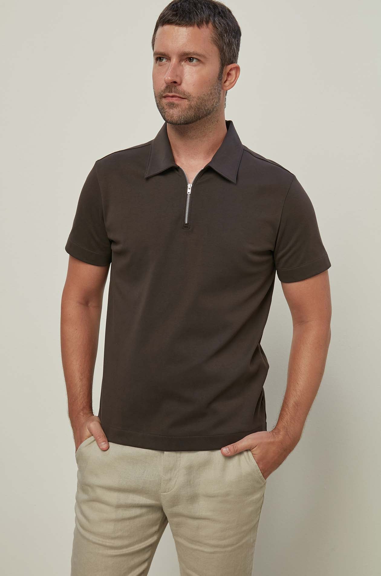 HALF ZIP POLO SHIRT