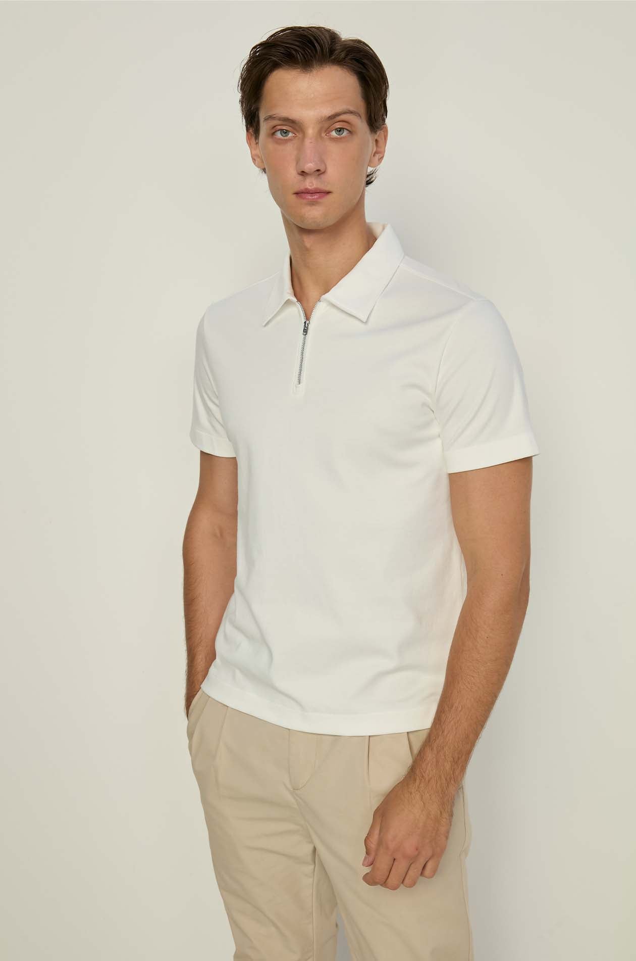 HALF ZIP POLO SHIRT