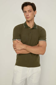 JACQAURD TRIM POLO SHIRT