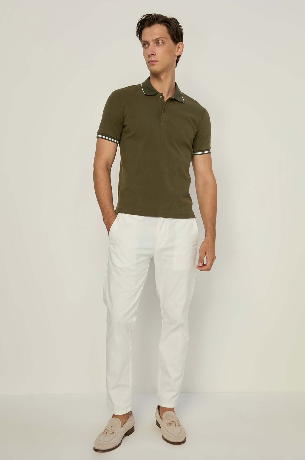JACQAURD TRIM POLO SHIRT