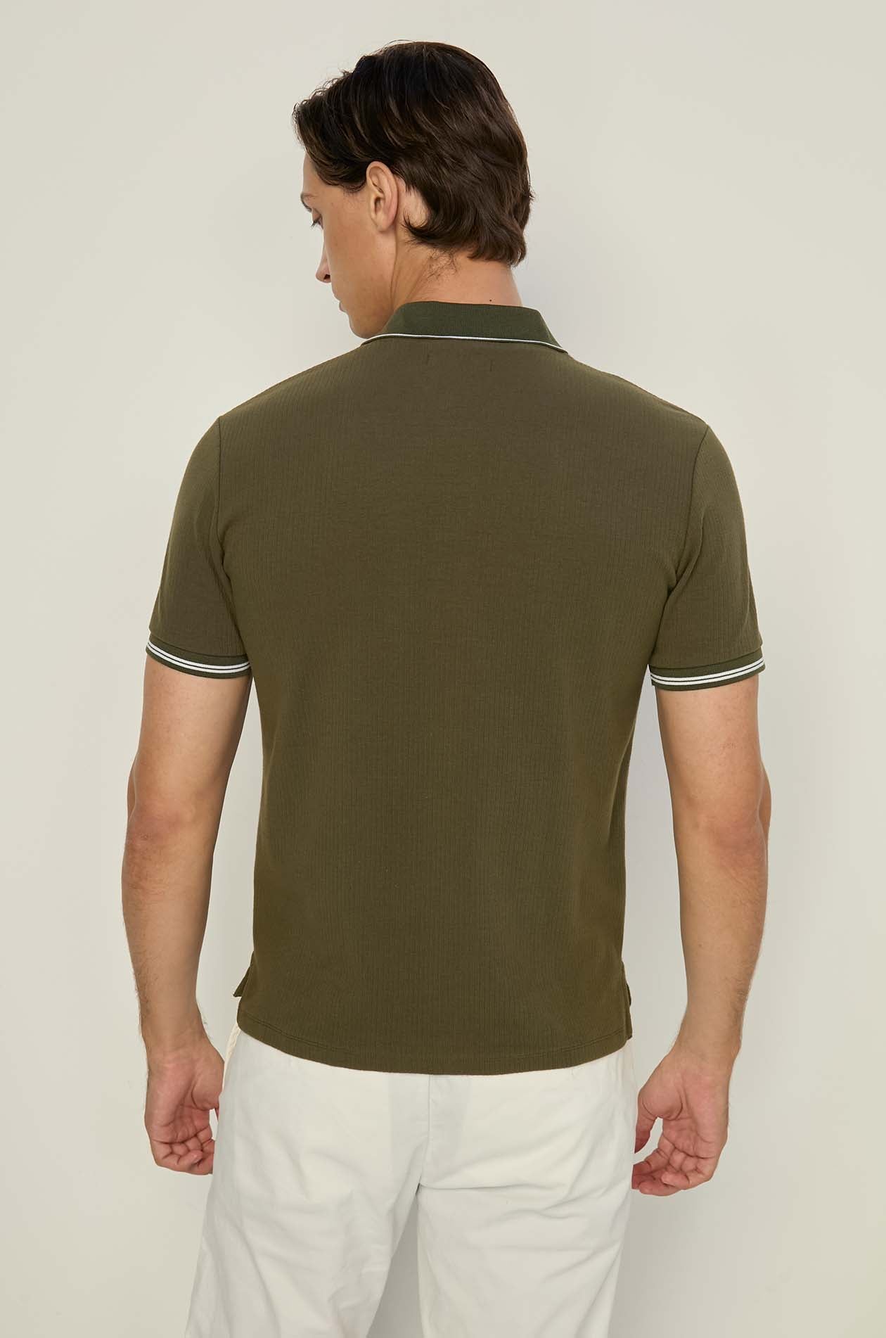 JACQAURD TRIM POLO SHIRT