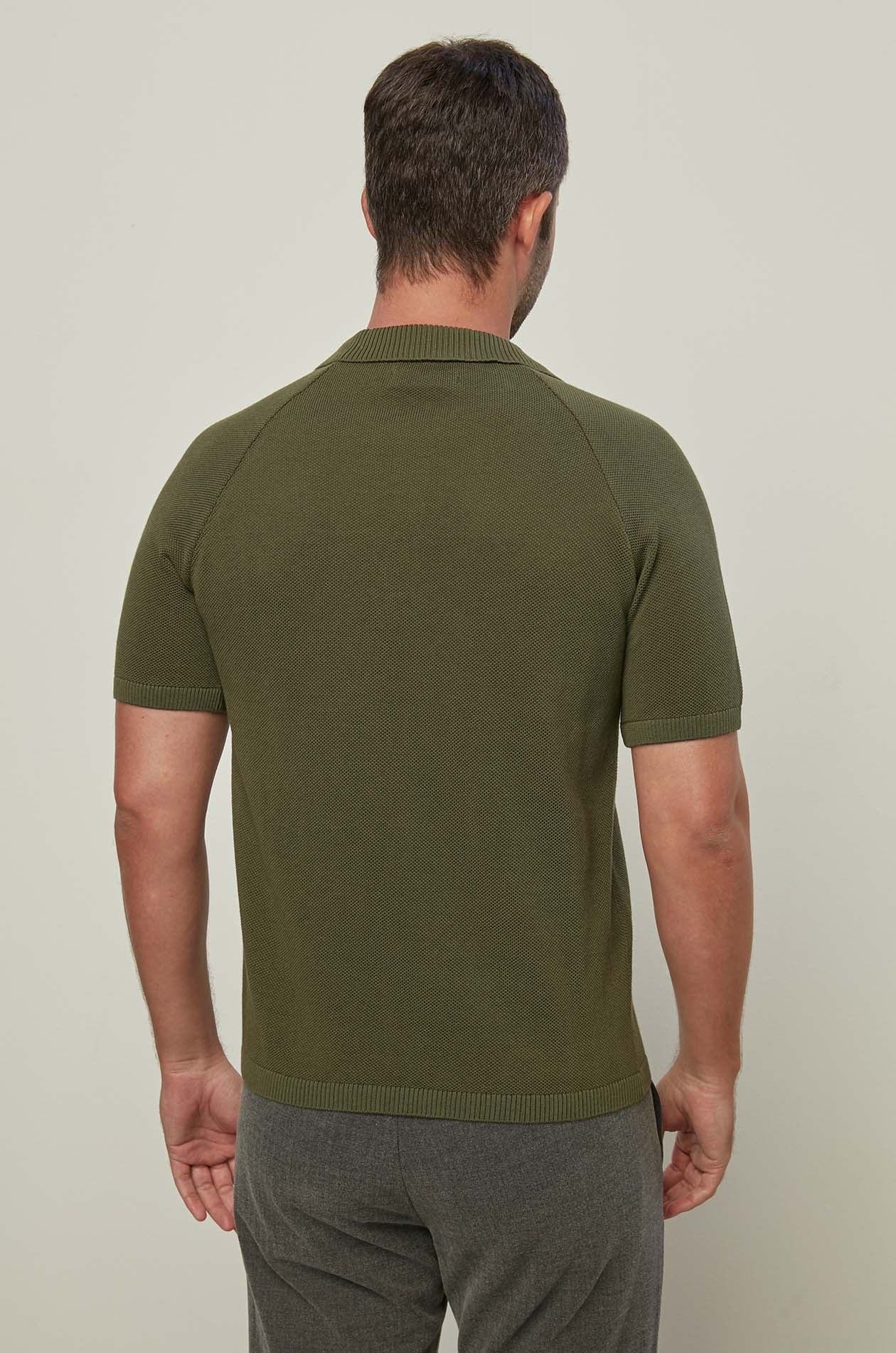 RIBBED TRIM POLO SHIRT