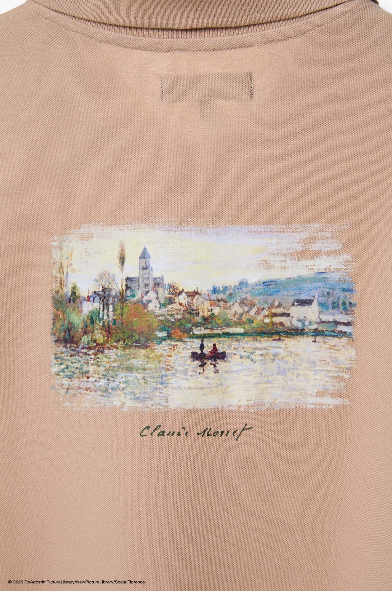 THE SEINE AT VETHEUIL PRINTED BACK POLO