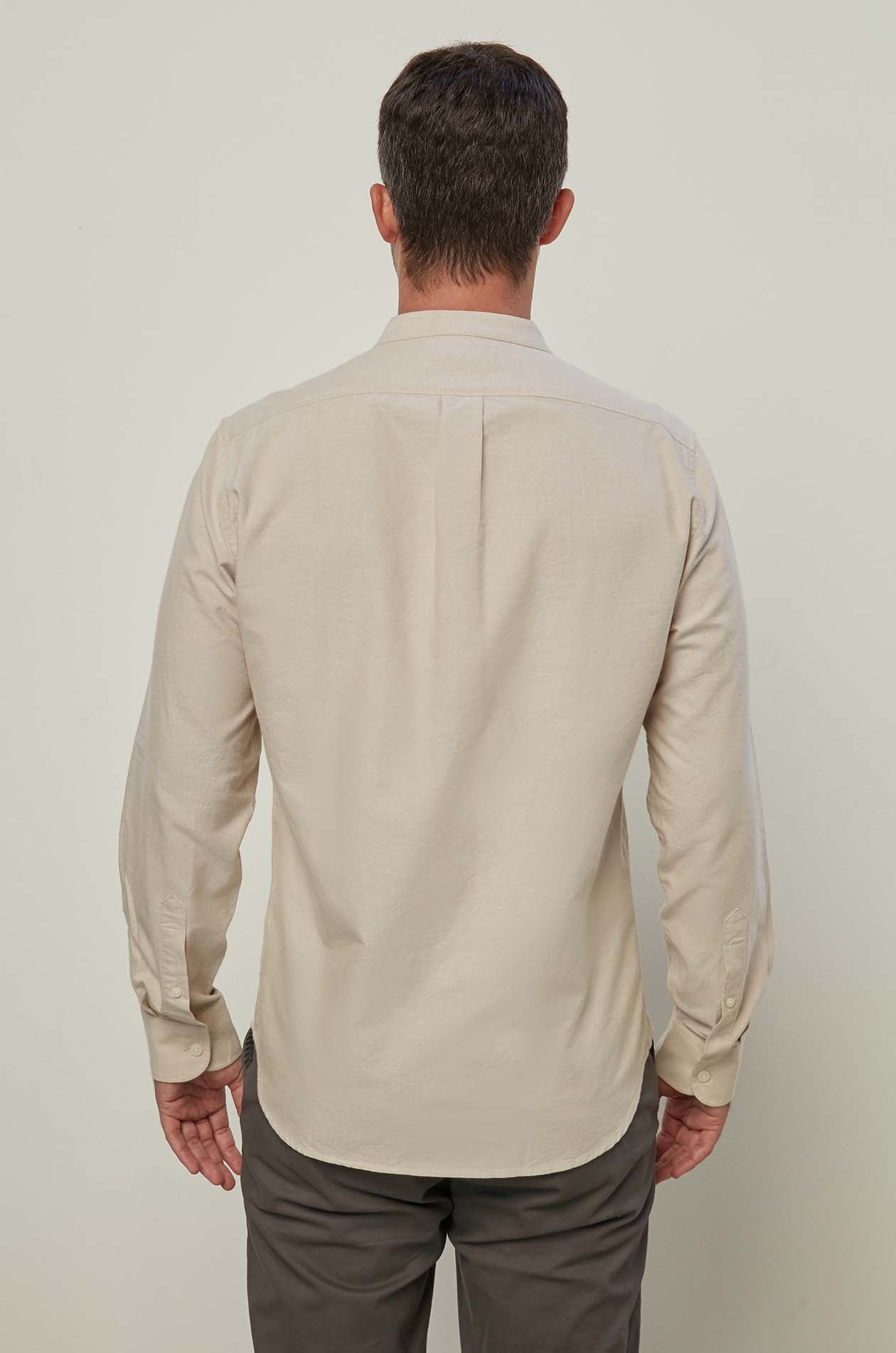 MANDARIN COLLAR OXFORD SHIRT
