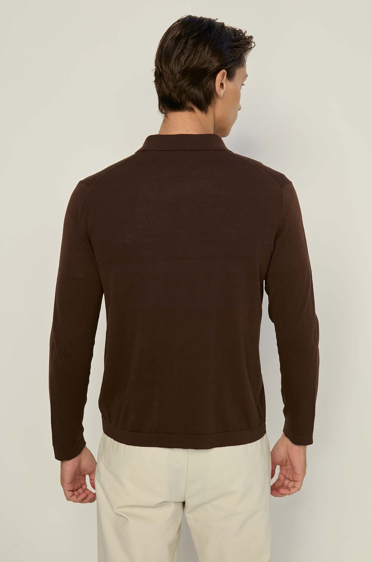 MERCERIZED LONG SLEEVE KNITTED SHIRT