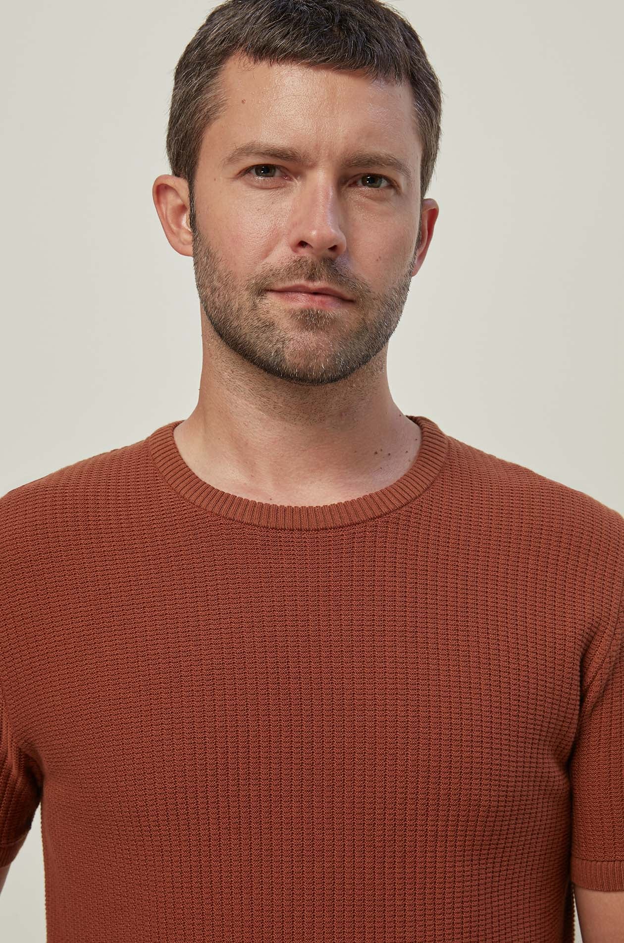 STRIPED JACQUARD KNITTED TEE