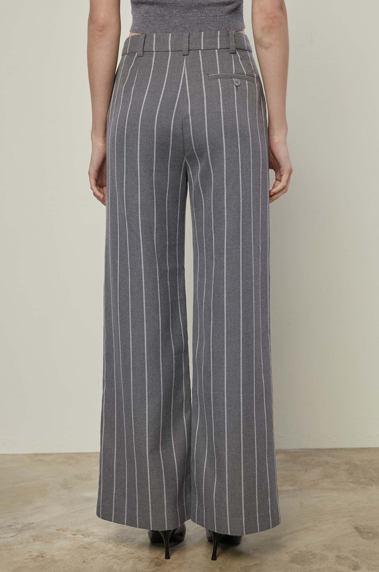 STRIPED WIDE LEG PANTS