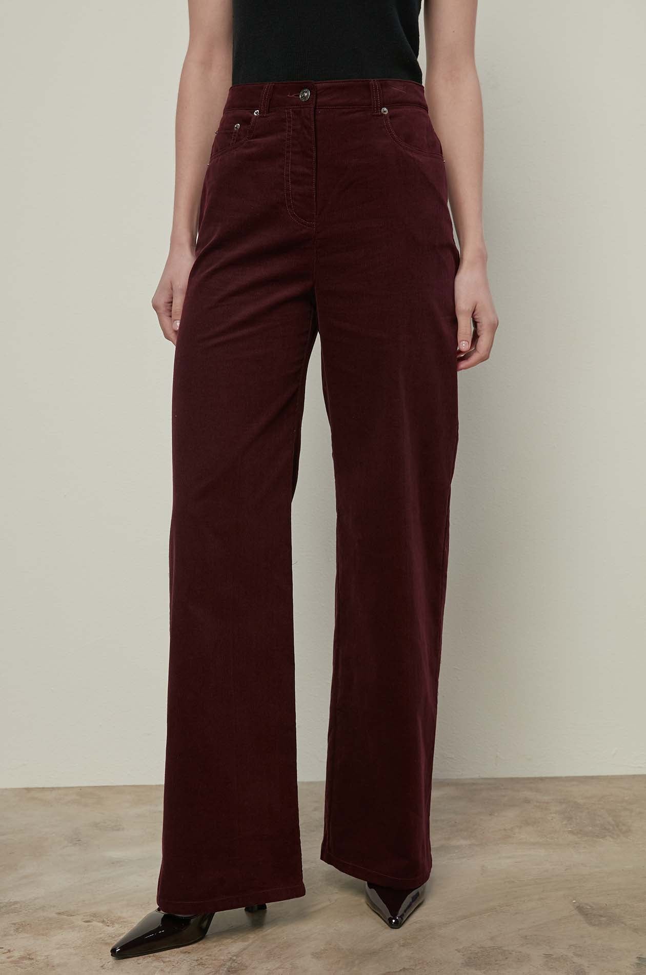 DARK BROWN WIDE LEG PANTS