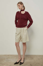 PLEATED BERMUDA SHORTS