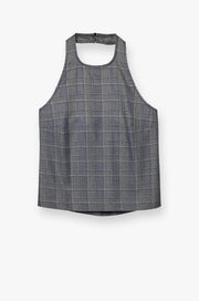 CHECKERED HALTER NECK TOP
