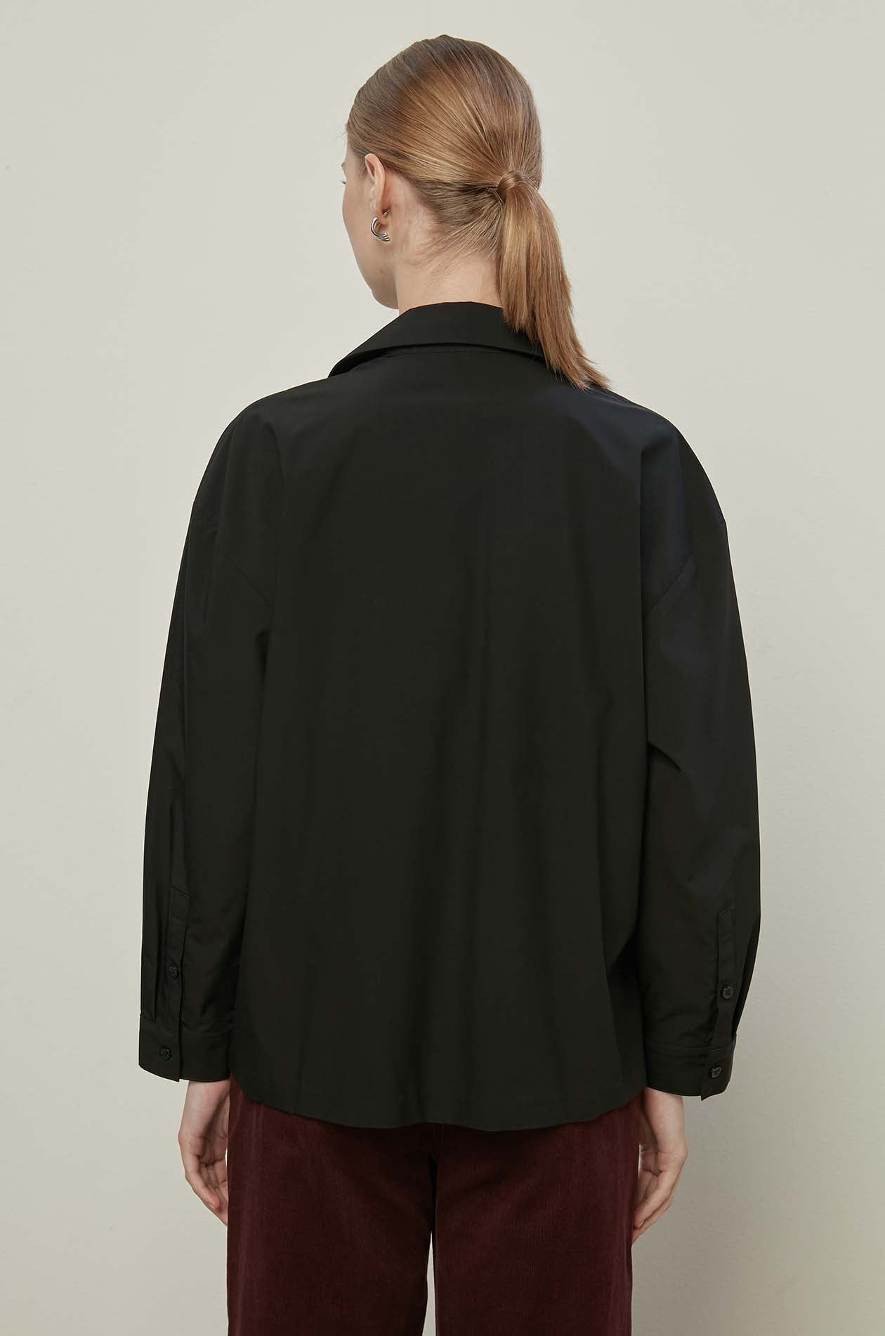 POPLIN WRAP BLOUSE