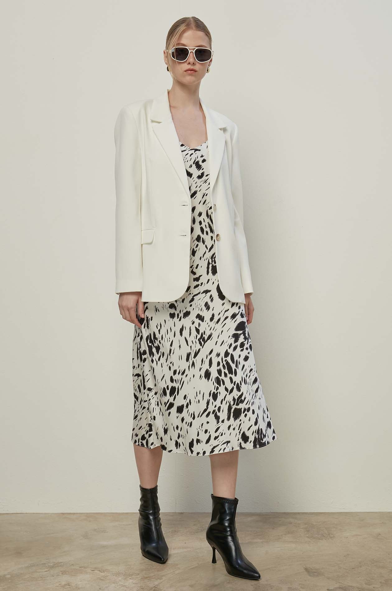 PRINTED MIDI DRESS