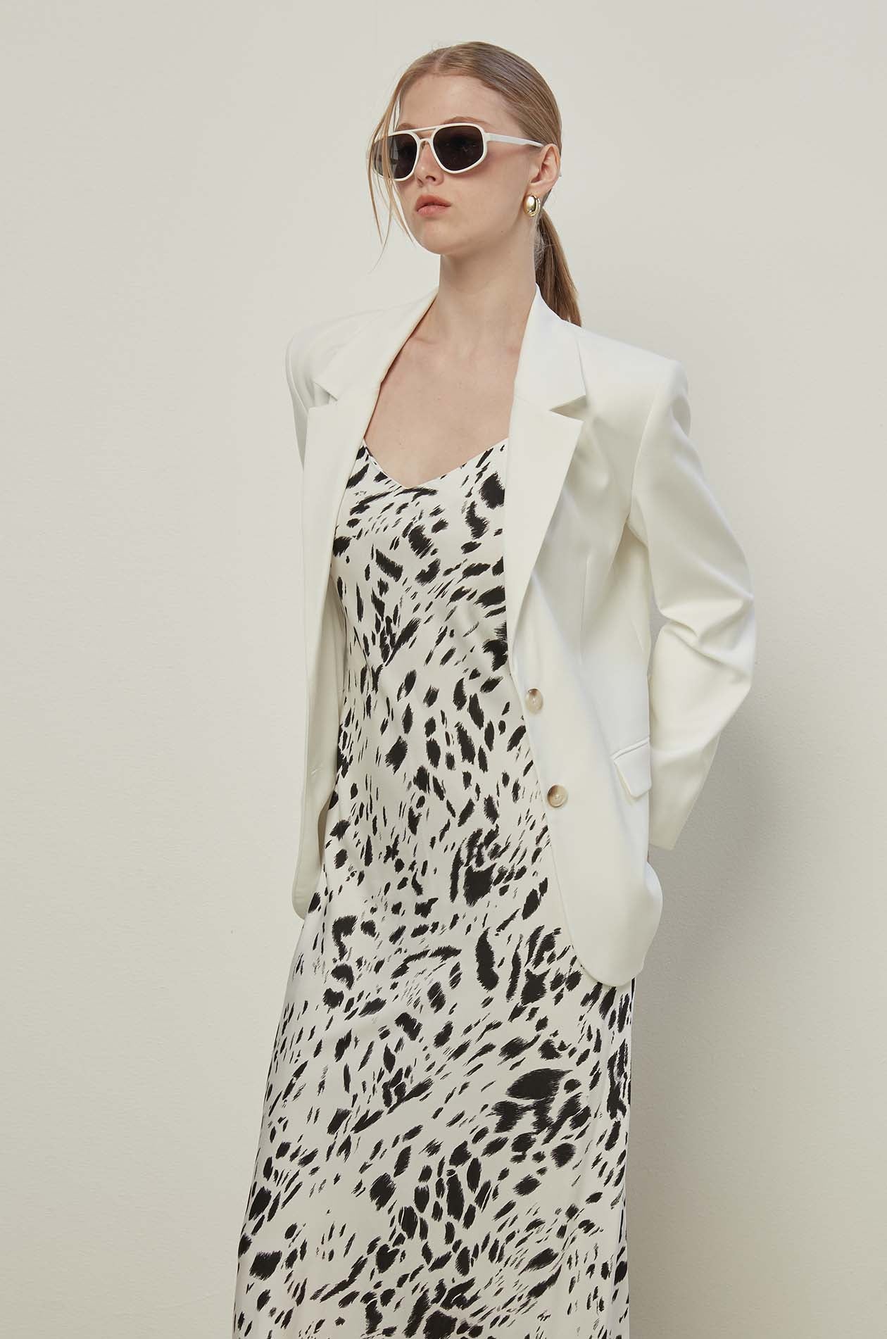 PRINTED MIDI DRESS