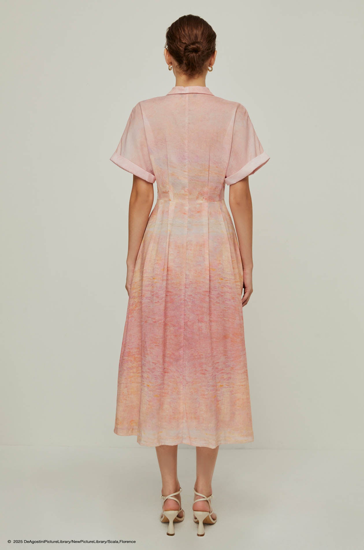PINK SKY MONET-INSPIRED PRINTED DRESS