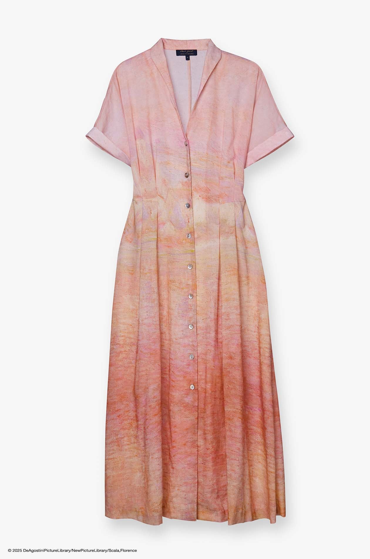 PINK SKY MONET-INSPIRED PRINTED DRESS