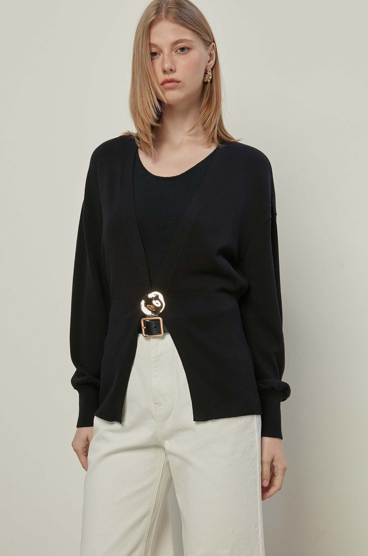 SINGLE BUTTON CARDIGAN